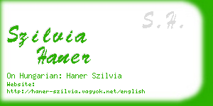 szilvia haner business card
